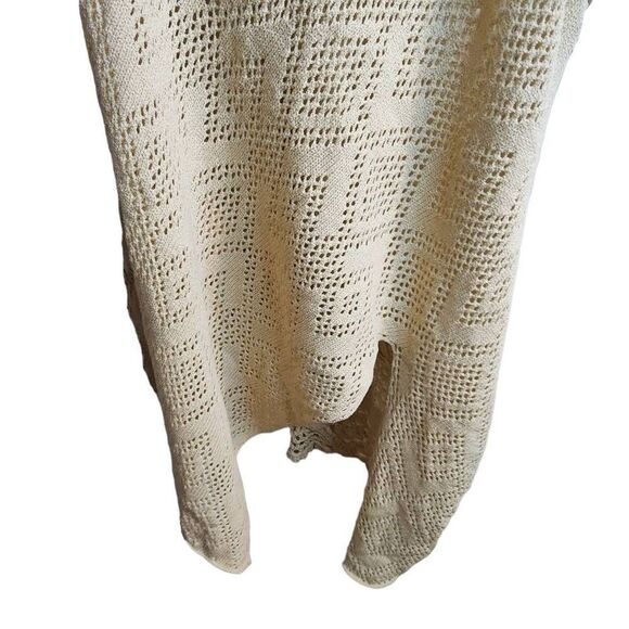 Rebecca Elliot NWOT Crochet Lace Cream Sleeveless Boho Cardigan Perfect Fall Lay - Picture 11 of 12